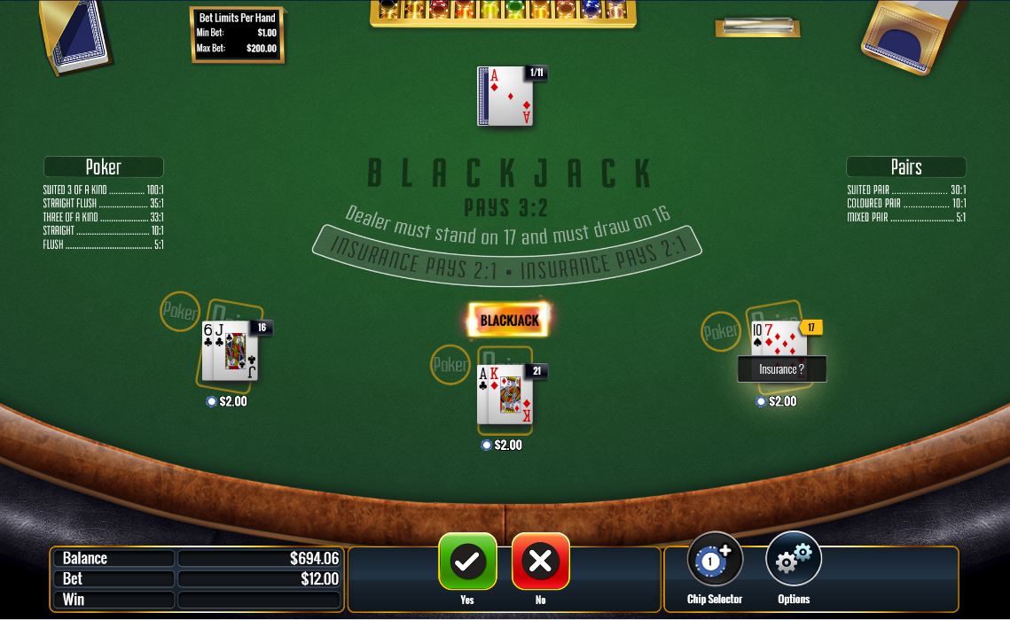 Blackjack Poker Pairs Casino Table Game Atlantic Lottery